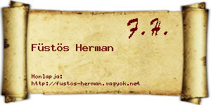 Füstös Herman névjegykártya